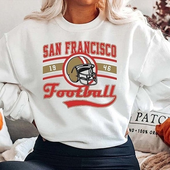San Francisco Vintage 49Er Sweatshirt Retro Football Crewneck - Picture 1 of 2